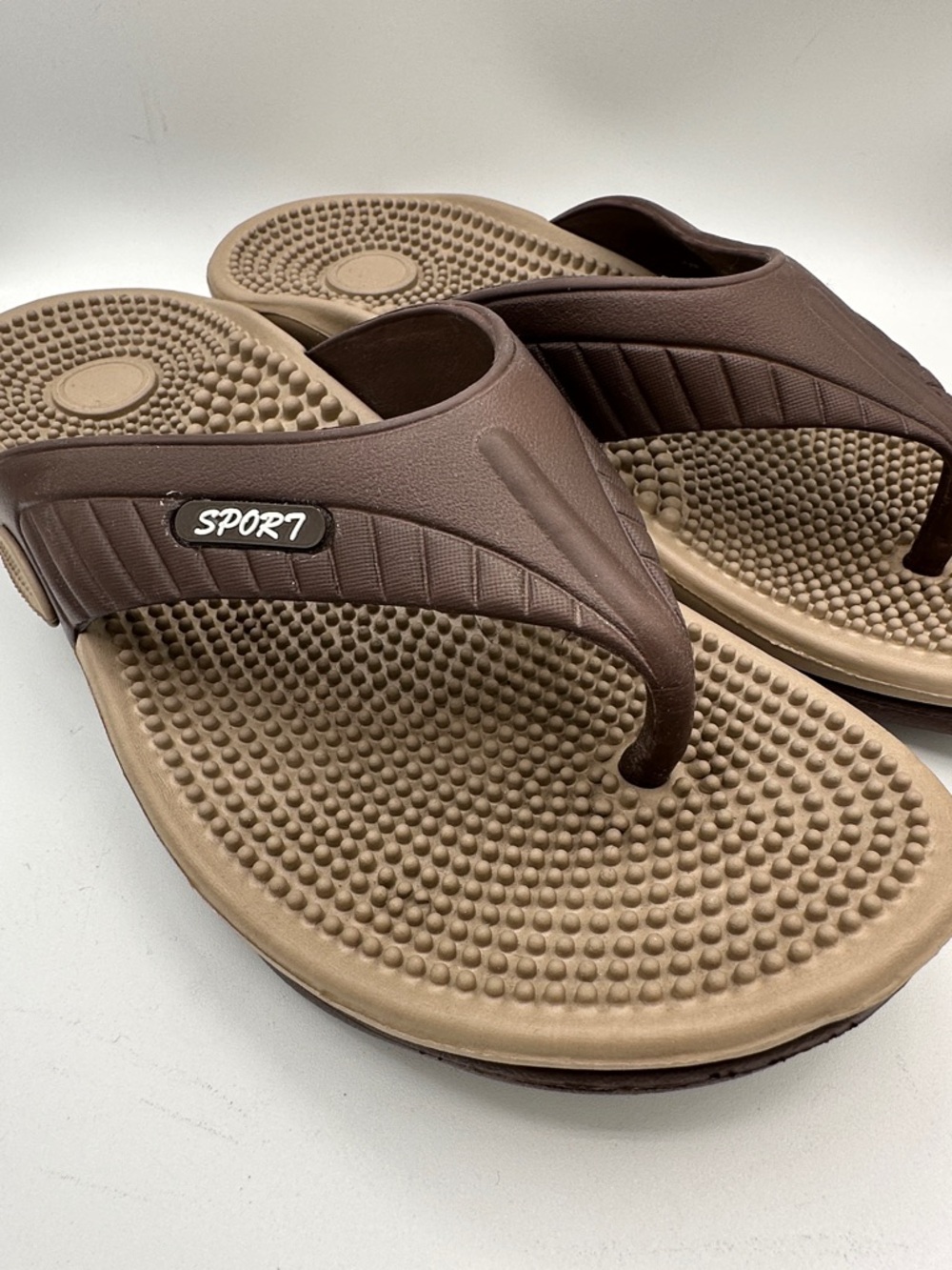 Sport brown unisex massage flip-flops
